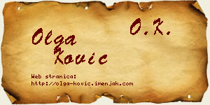 Olga Ković vizit kartica